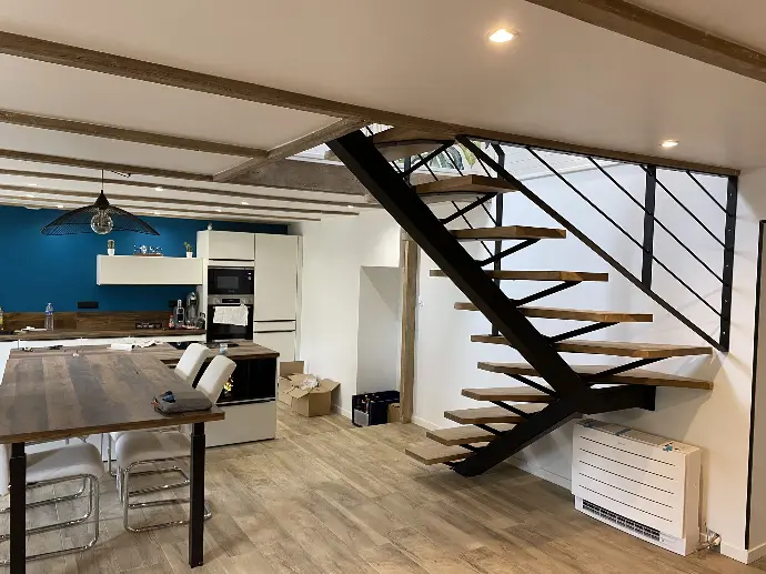 escalier limon central