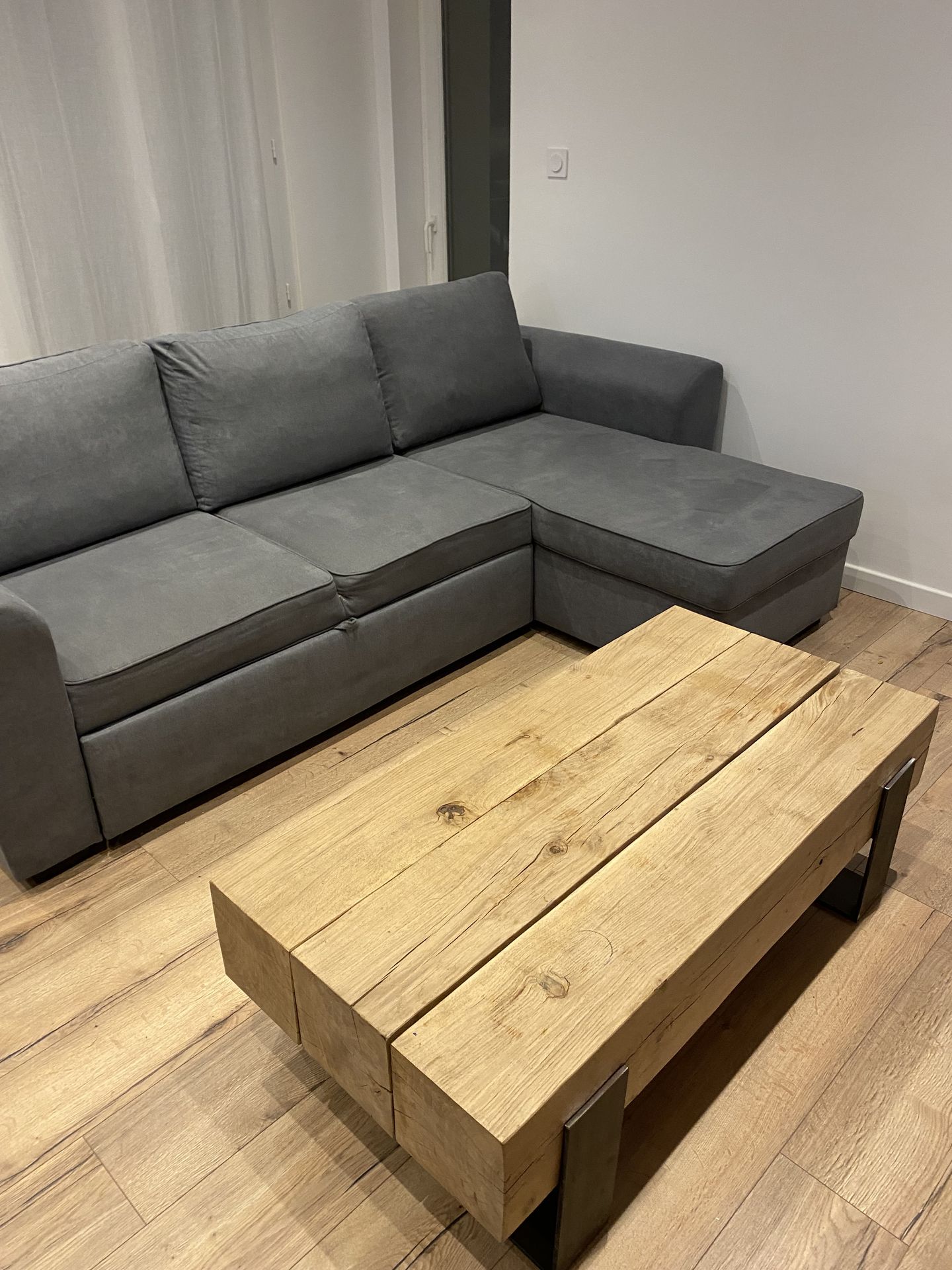 table base poutre chêne